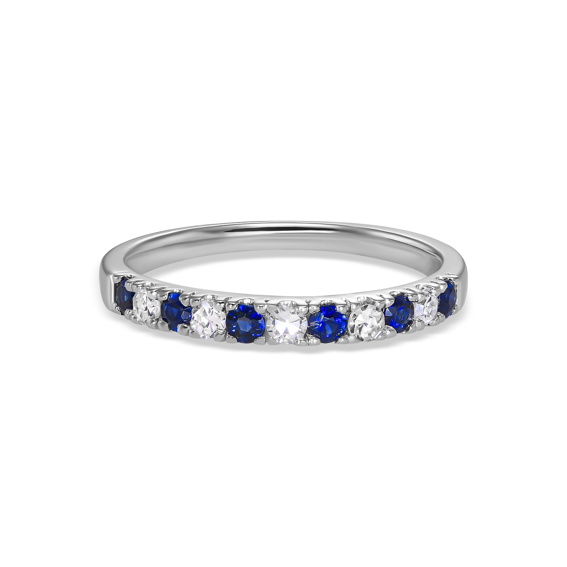 Blue Sapphire and Diamond Eternity Ring