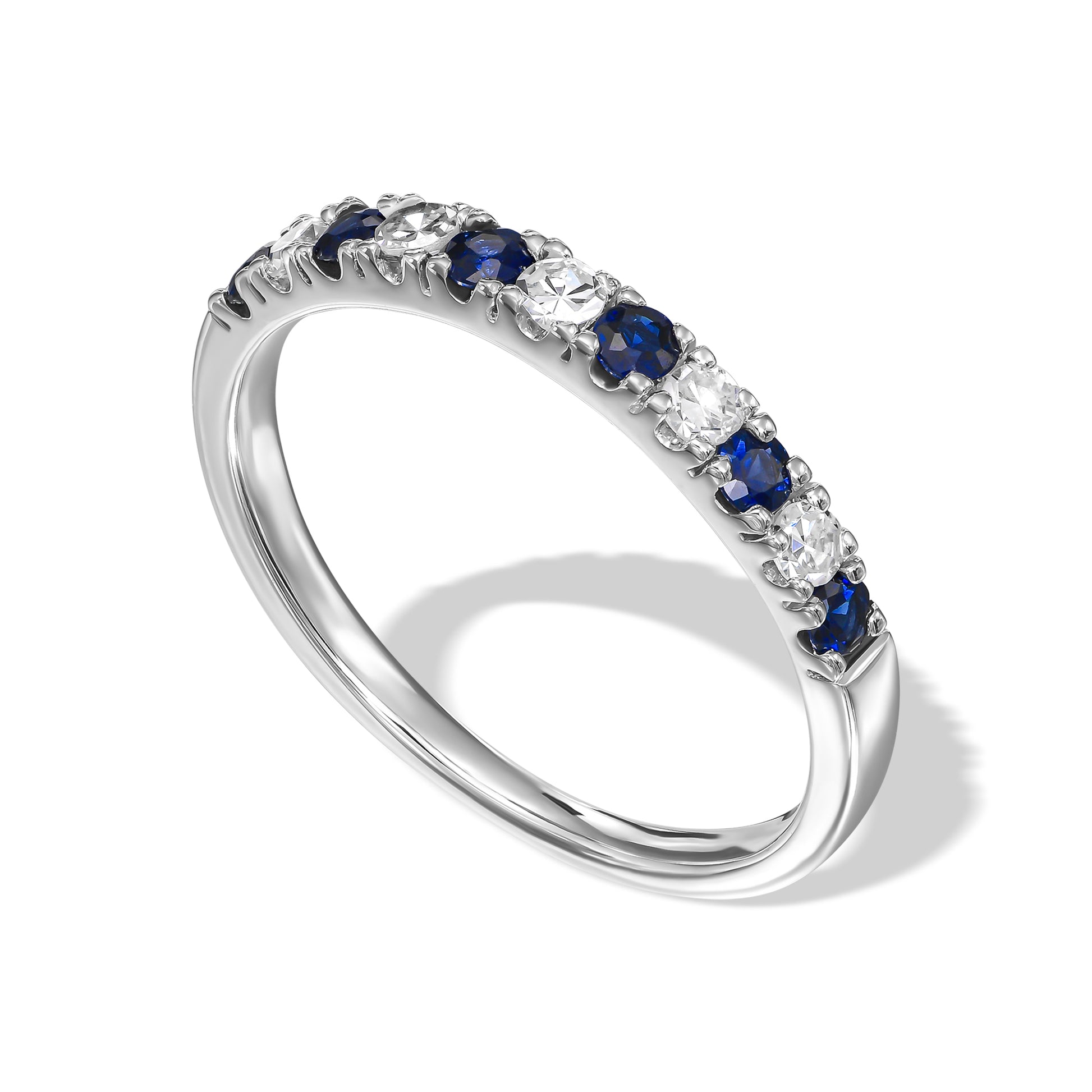 Blue Sapphire and Diamond Eternity Ring