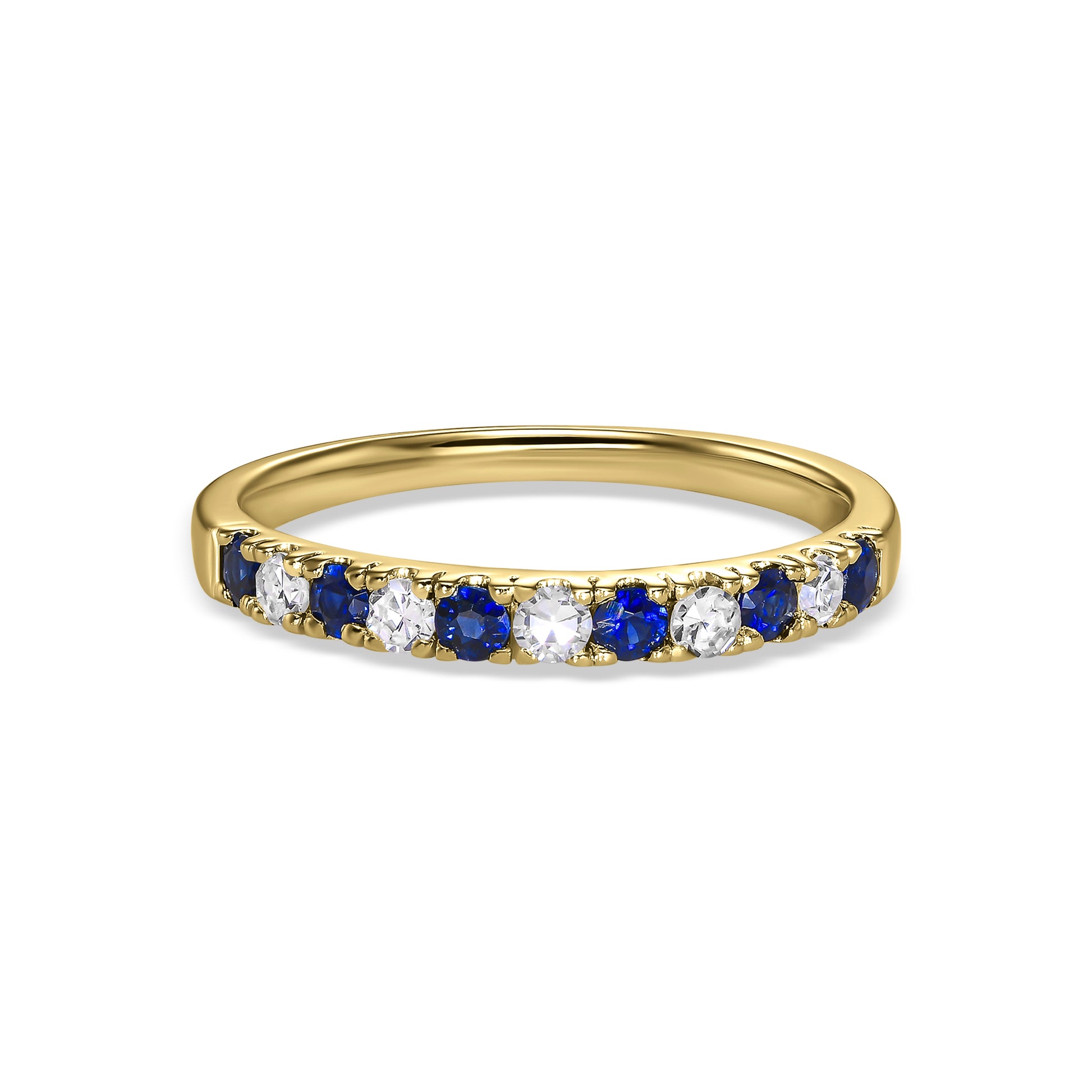 Blue Sapphire and Diamond Eternity Ring