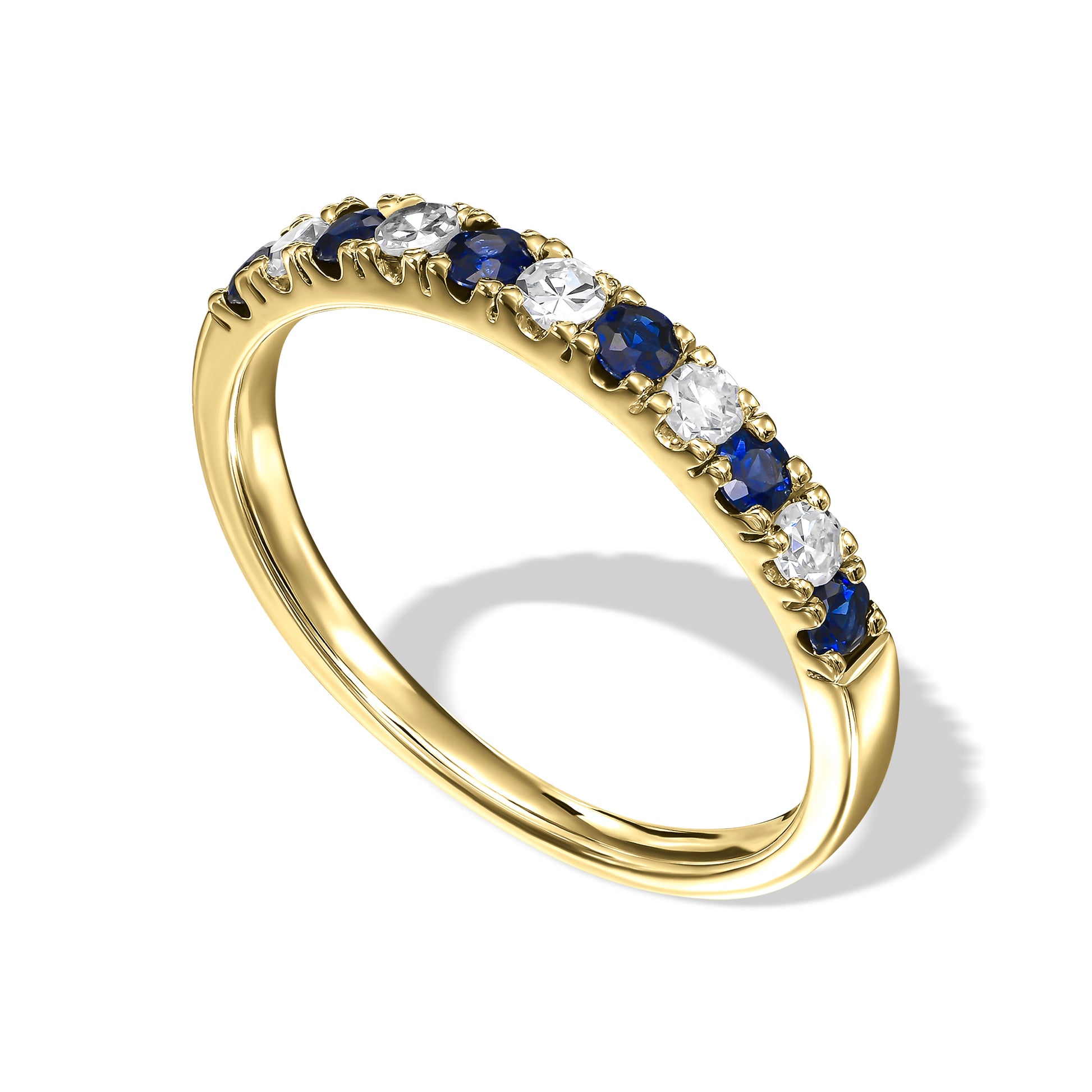 Blue Sapphire and Diamond Eternity Ring