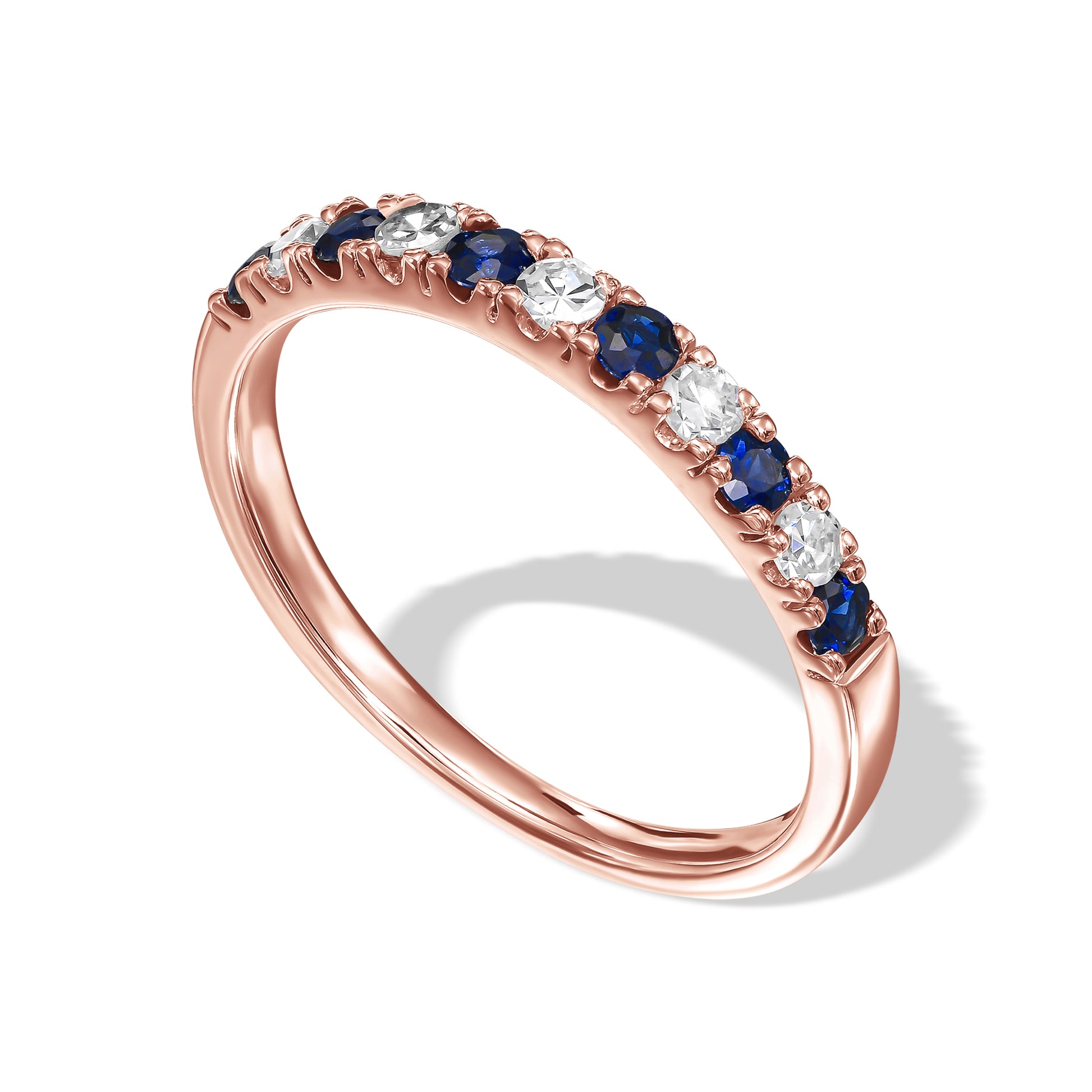 Blue Sapphire and Diamond Eternity Ring