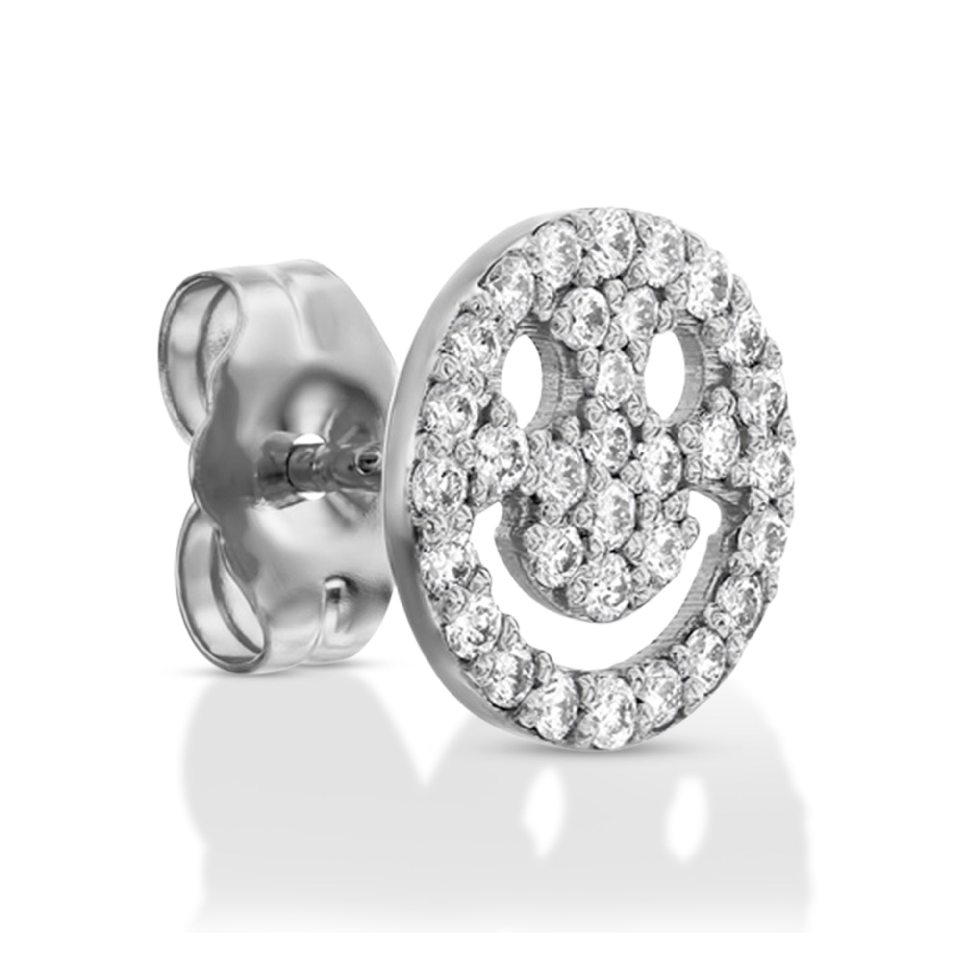 Gold & Diamond Smiley Stud Earrings