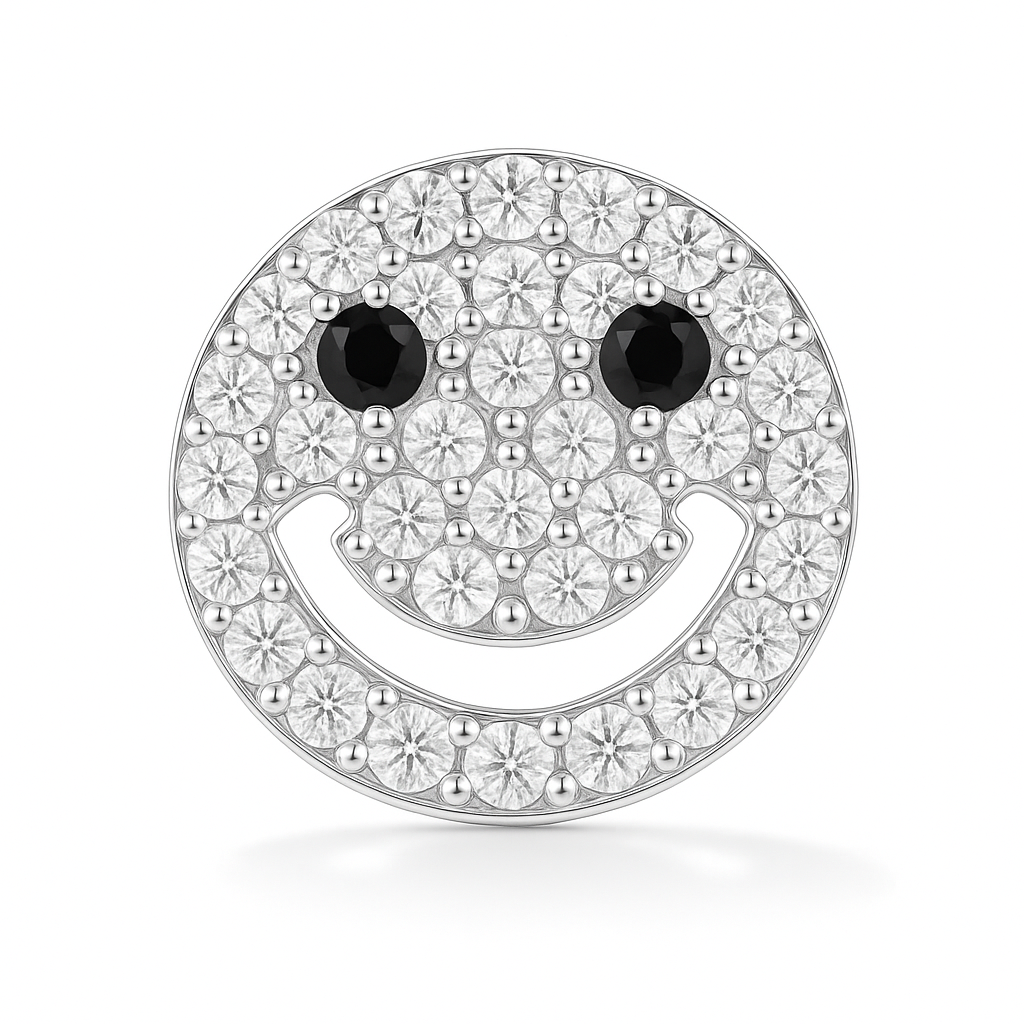 Black & White Diamond Smiley Eyed Earrings