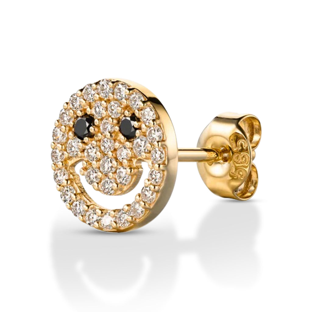 Black & White Diamond Smiley Eyed Earrings
