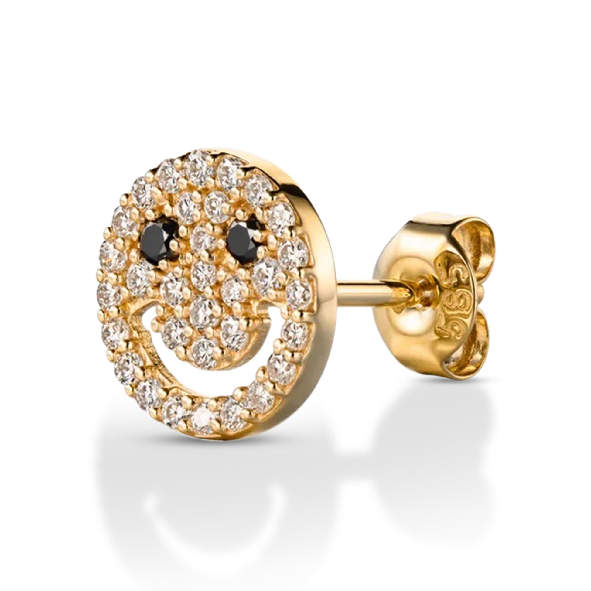 Black & White Diamond Smiley Eyed Earrings