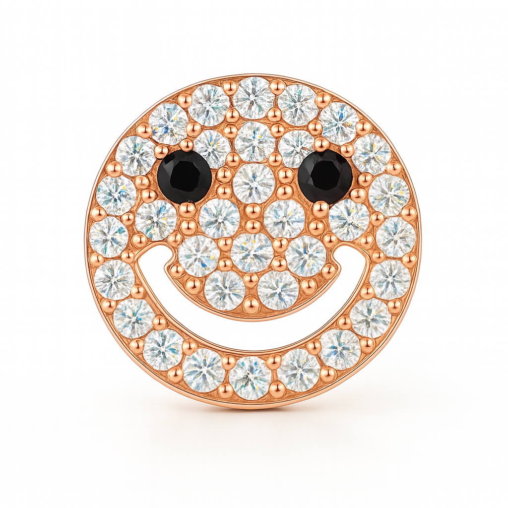 Black & White Diamond Smiley Eyed Earrings