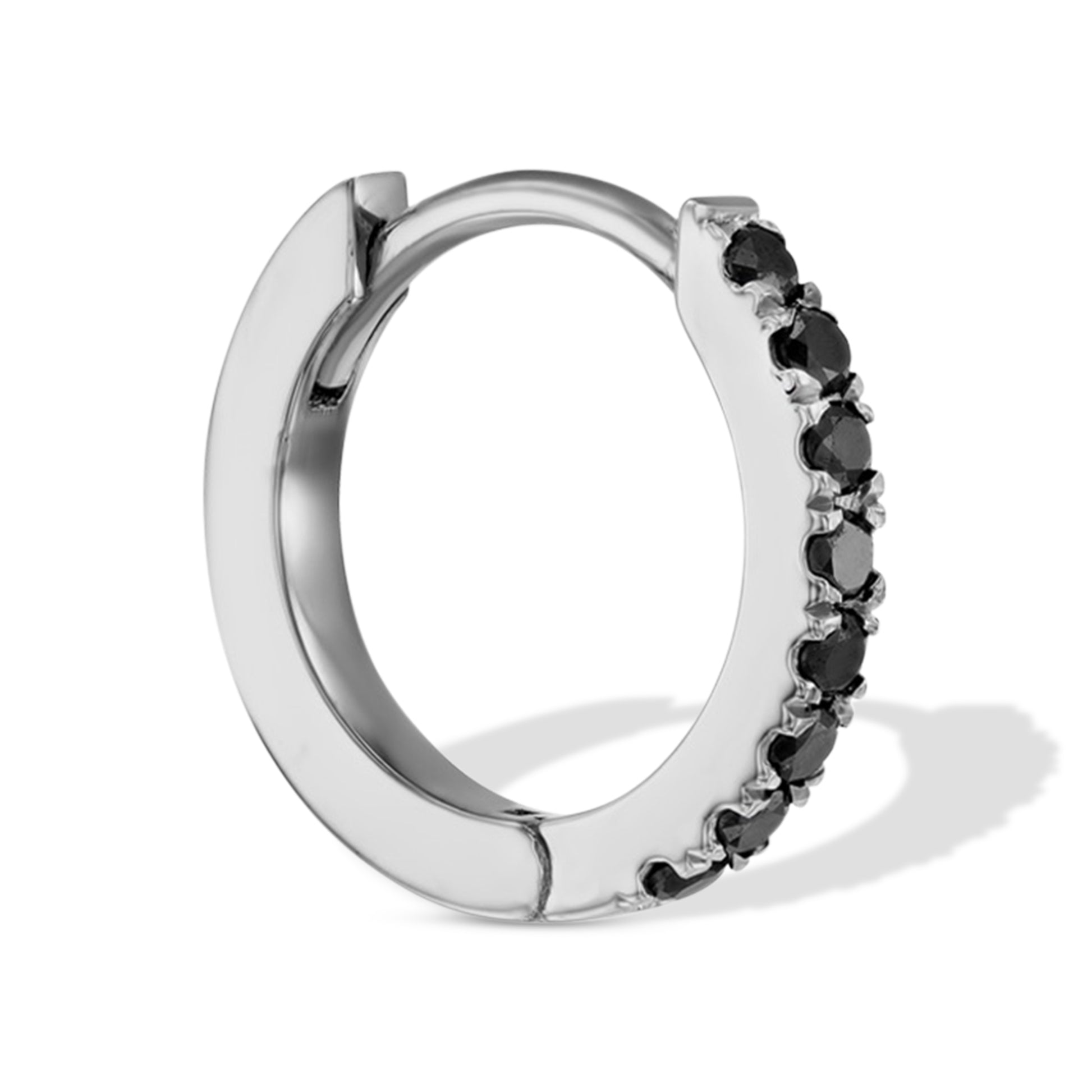 Black Diamond Huggie Earrings