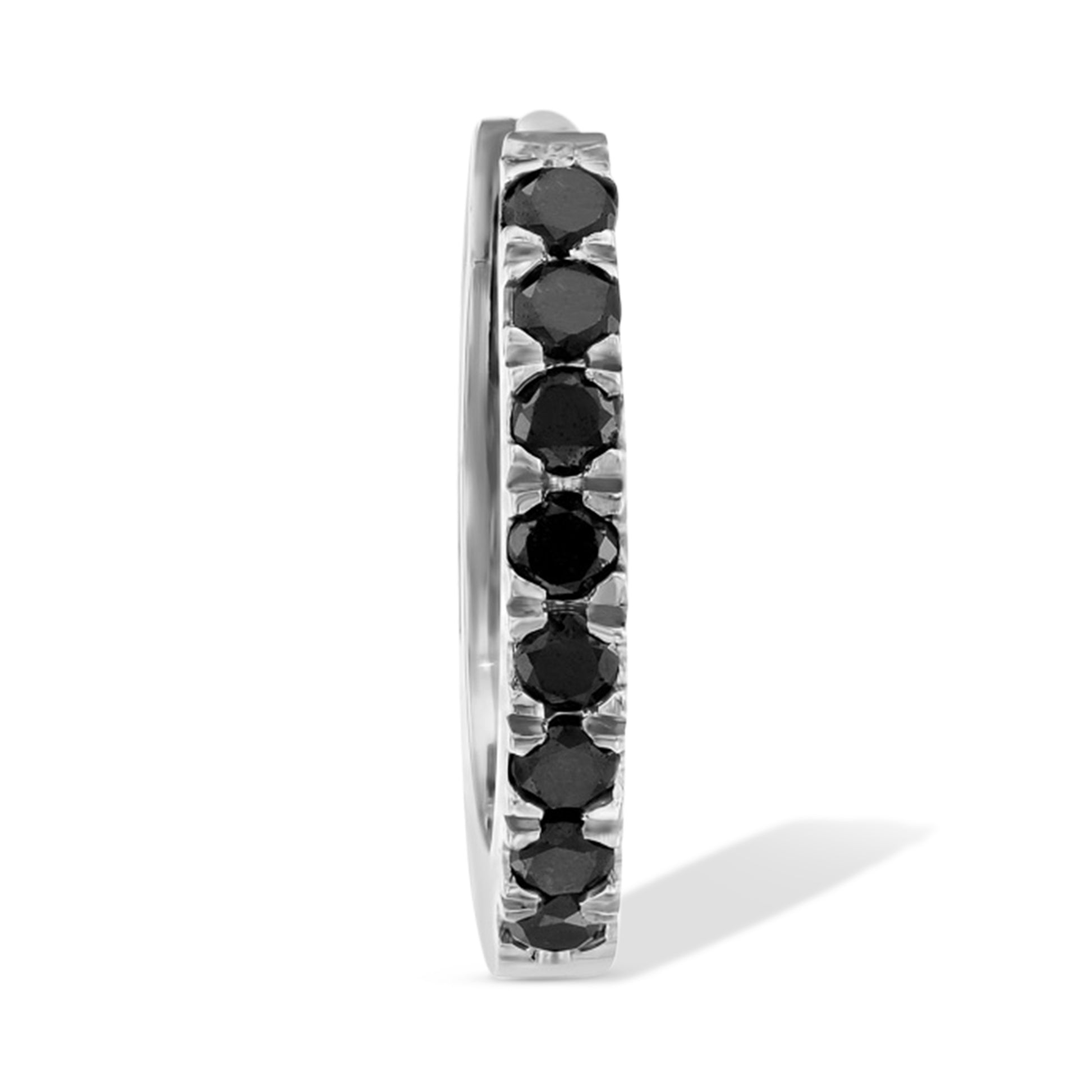 Black Diamond Huggie Earrings