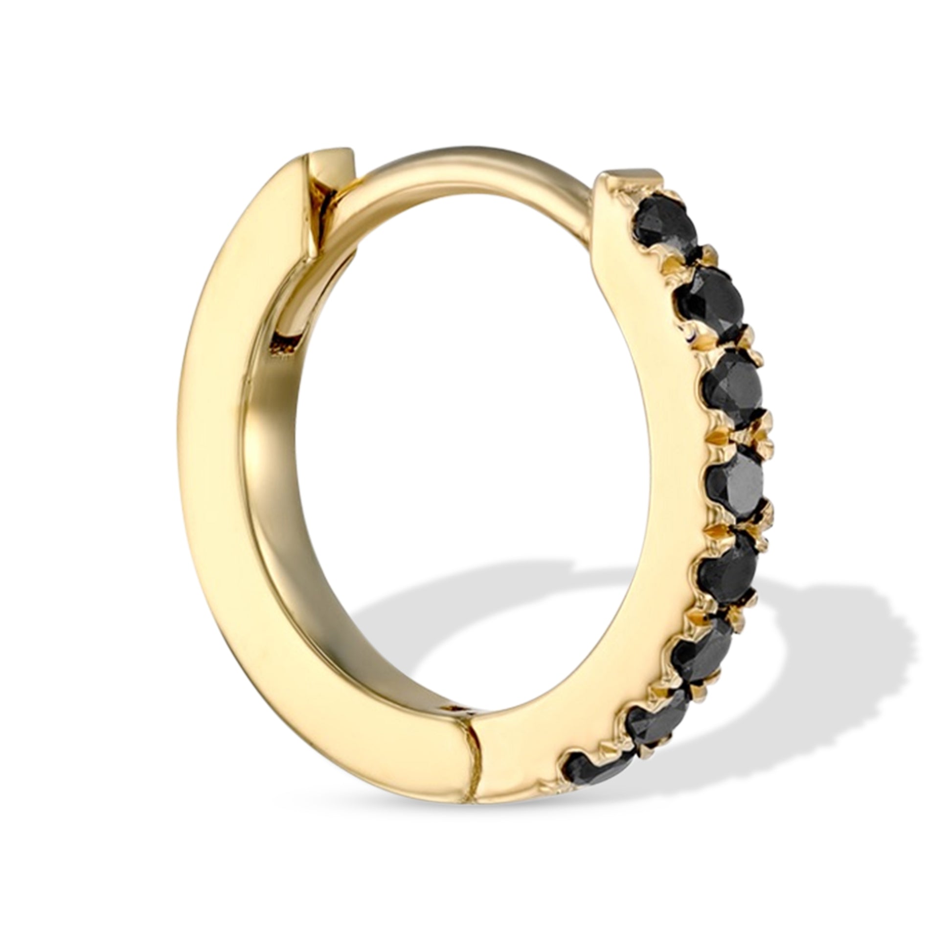 Black Diamond Huggie Earrings