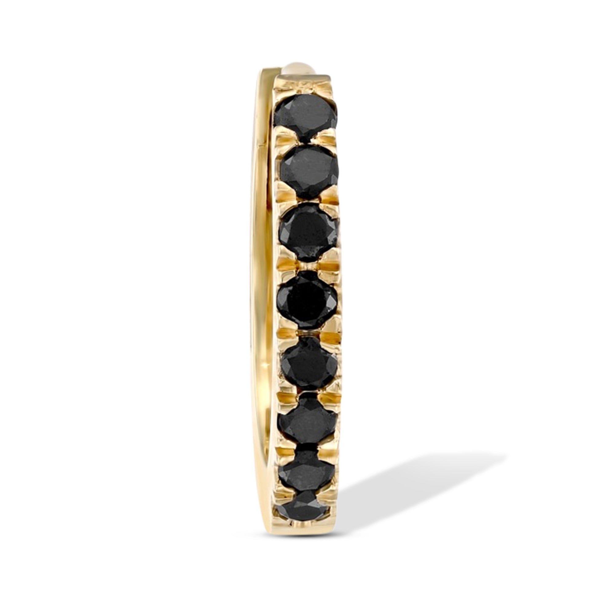 Black Diamond Huggie Earrings