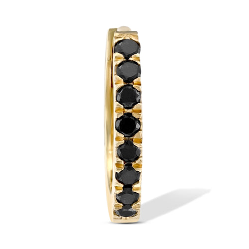 Black Diamond Huggie Earrings