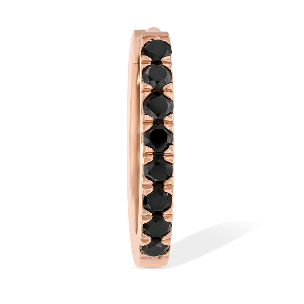 Black Diamond Huggie Earrings