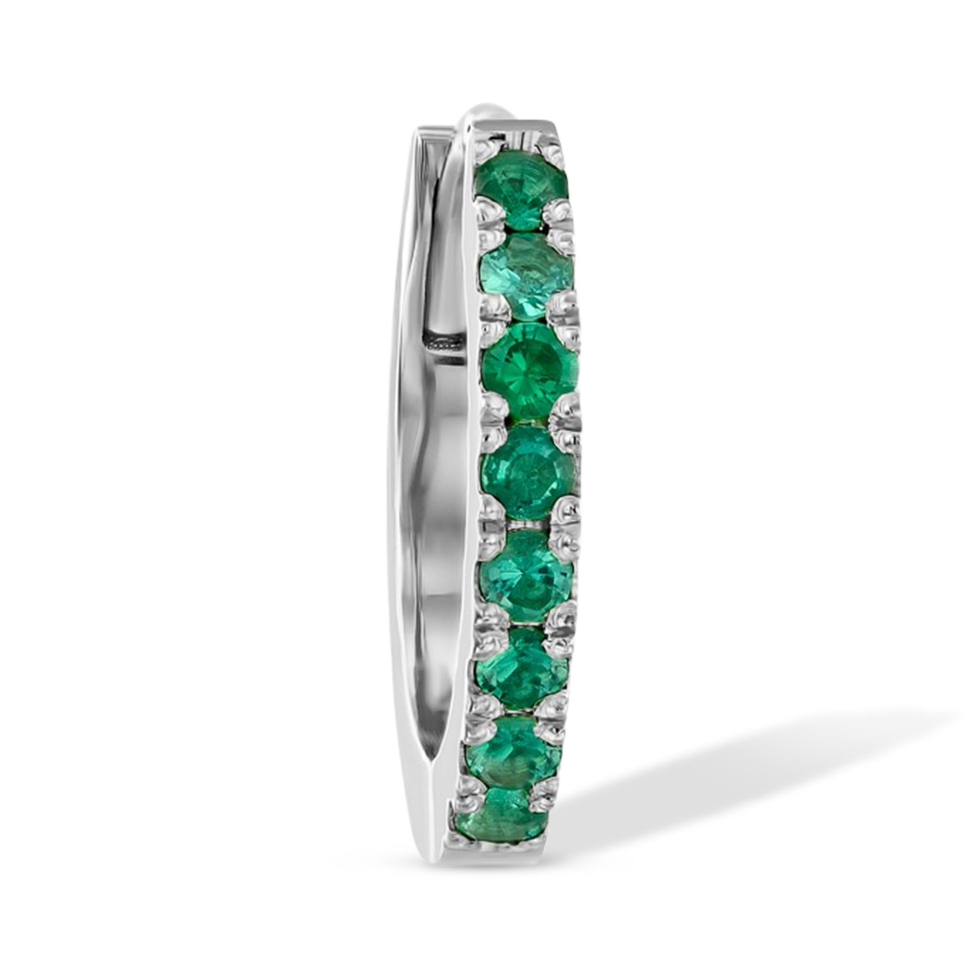 Green Emerald Huggie Earrings