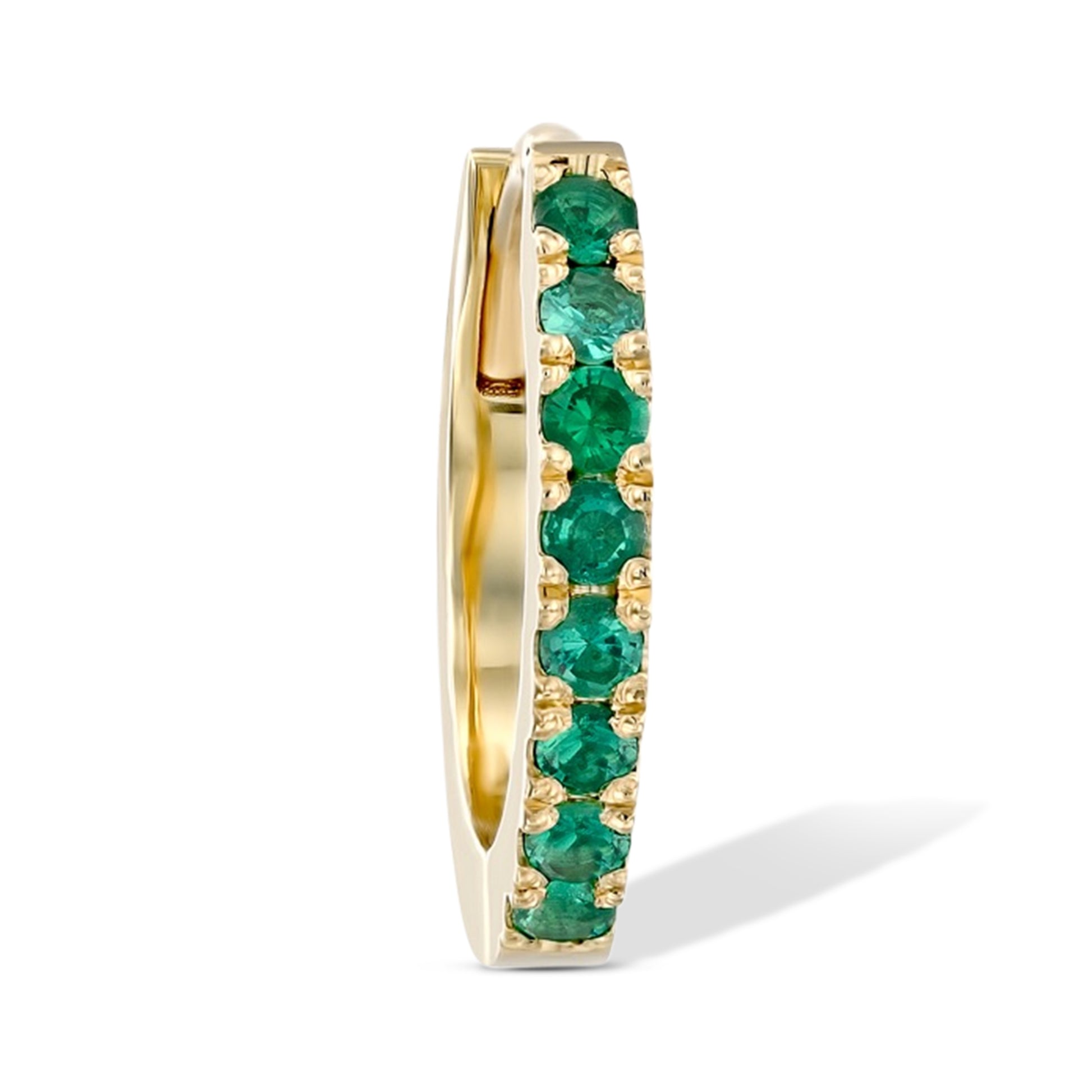 Green Emerald Huggie Earrings
