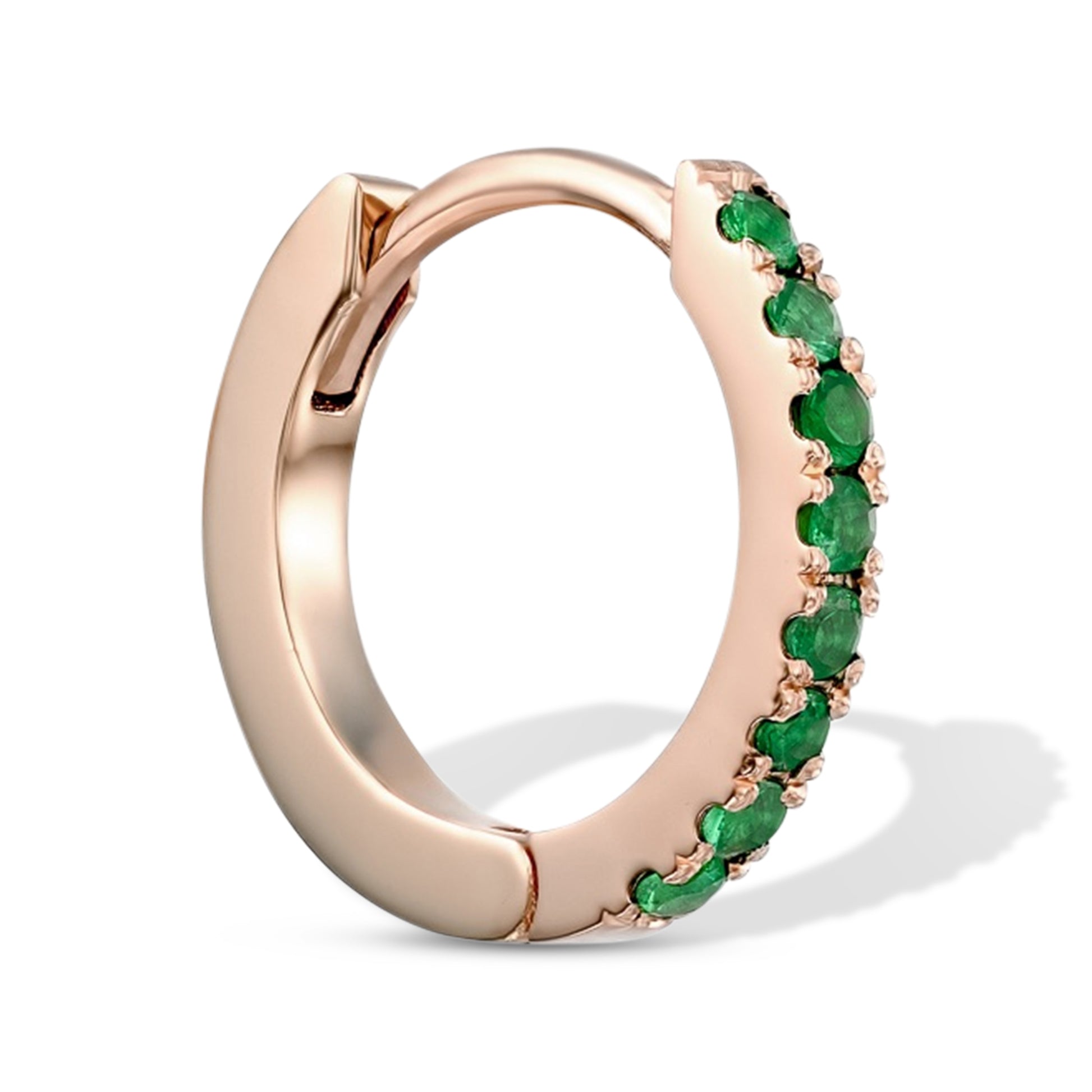 Green Emerald Huggie Earrings