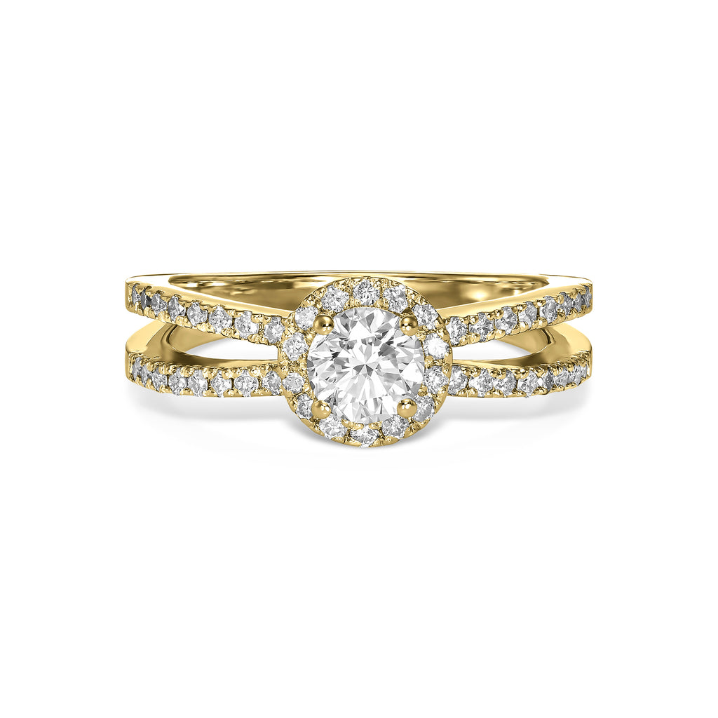 Diamond Pave Crossover Engagement Ring