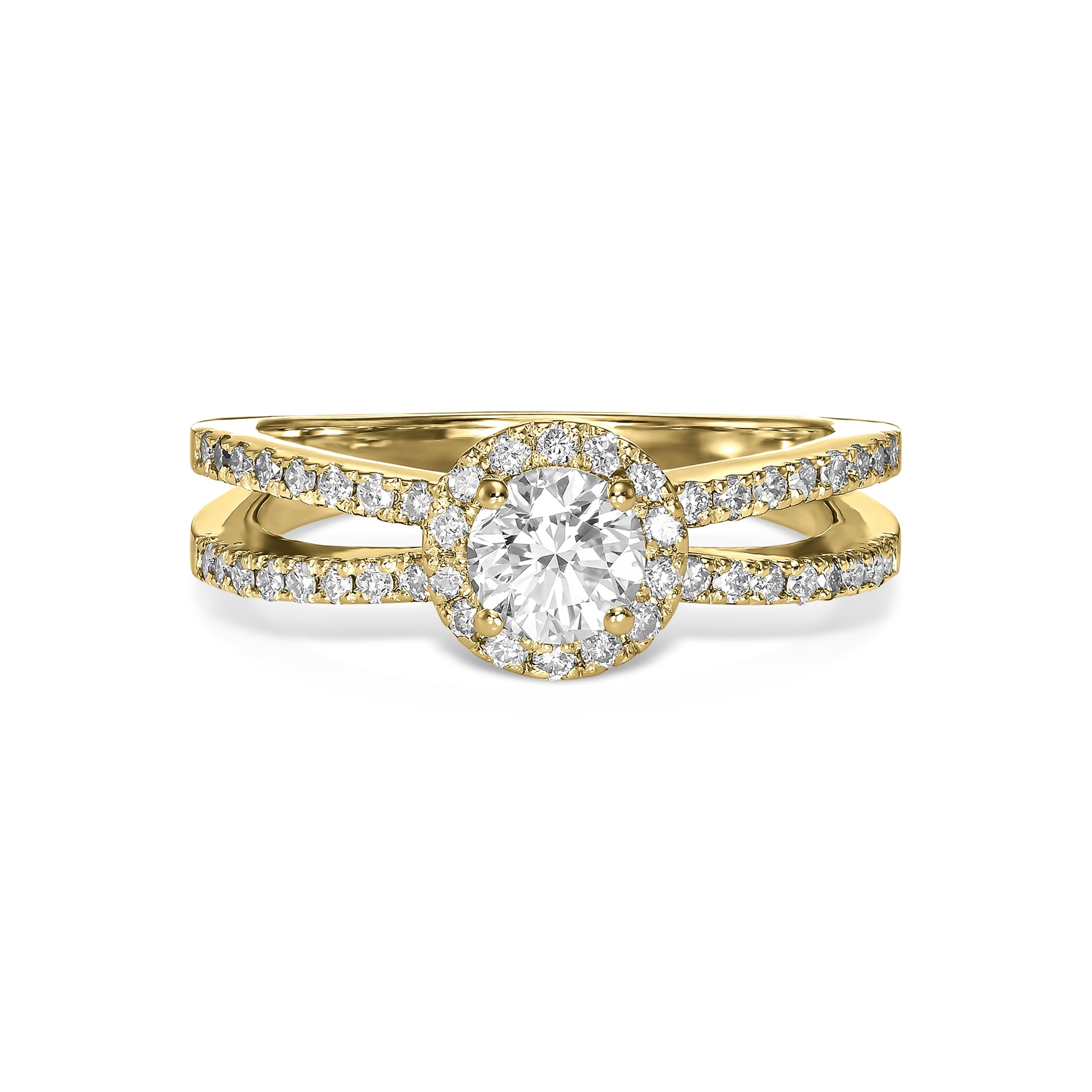Diamond Pave Crossover Engagement Ring