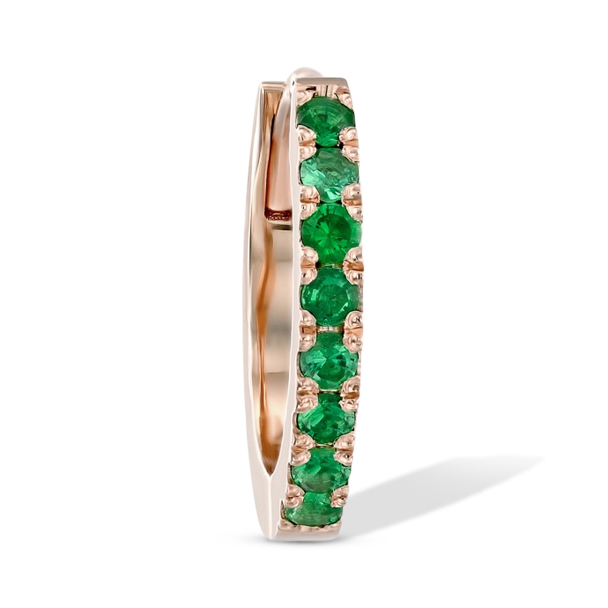Green Emerald Huggie Earrings