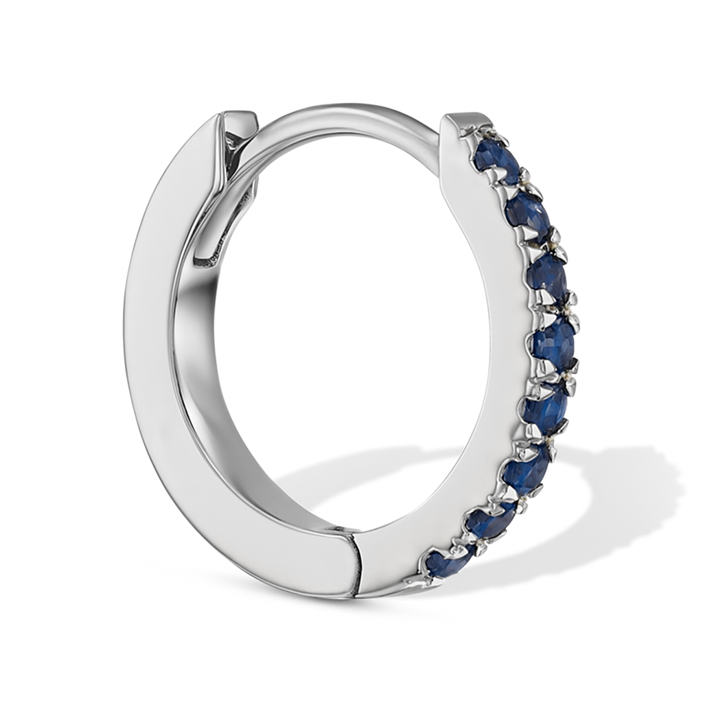 Blue Sapphire Huggie Earrings