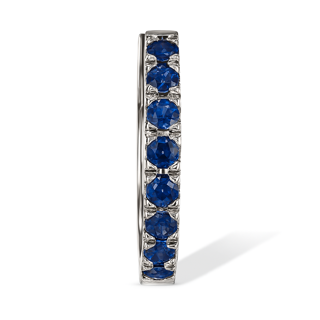 Blue Sapphire Huggie Earrings