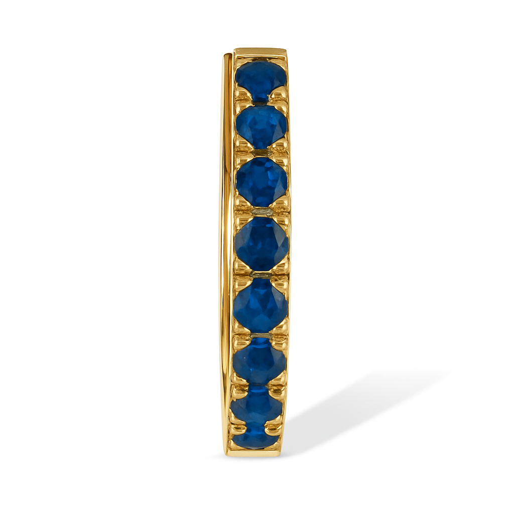 Blue Sapphire Huggie Earrings