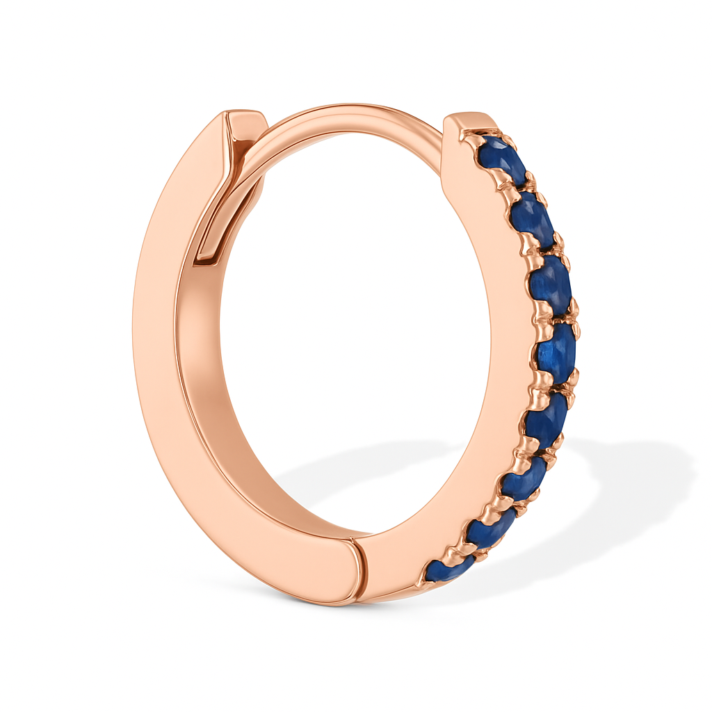 Blue Sapphire Huggie Earrings