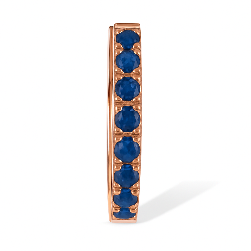Blue Sapphire Huggie Earrings