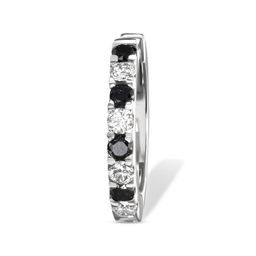 Black & White Diamond Huggie Earrings