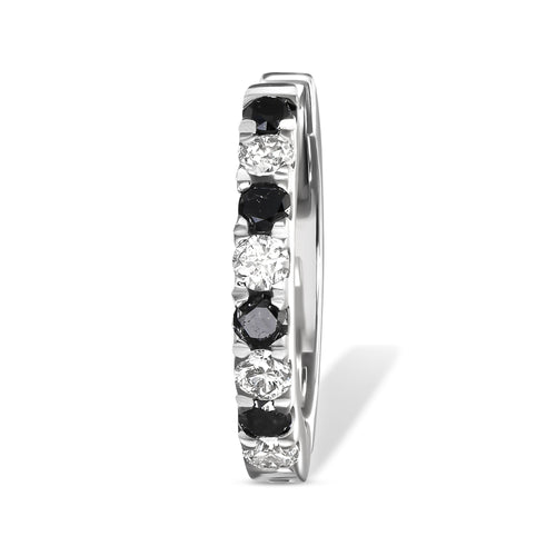 Black & White Diamond Huggie Earrings