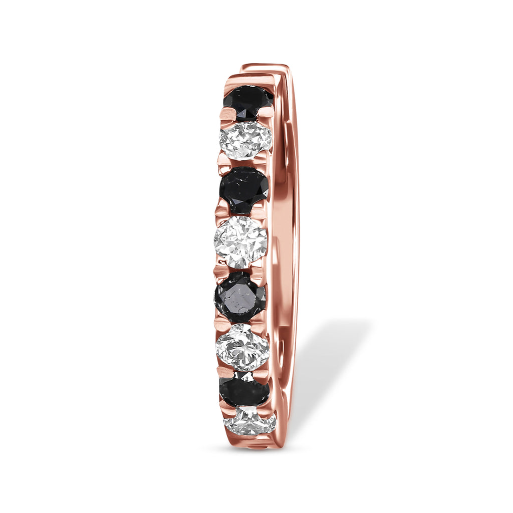 Black & White Diamond Huggie Earrings
