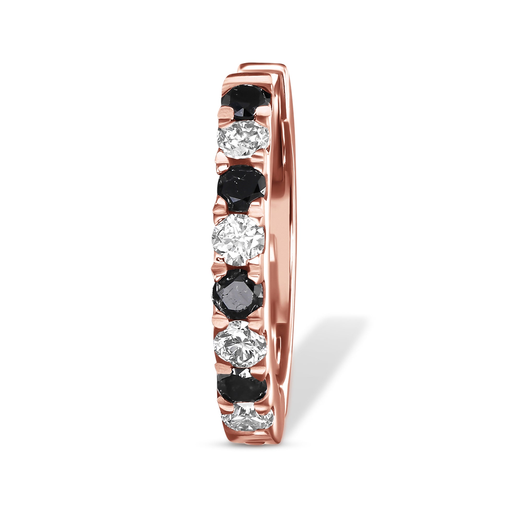 Black & White Diamond Huggie Earrings