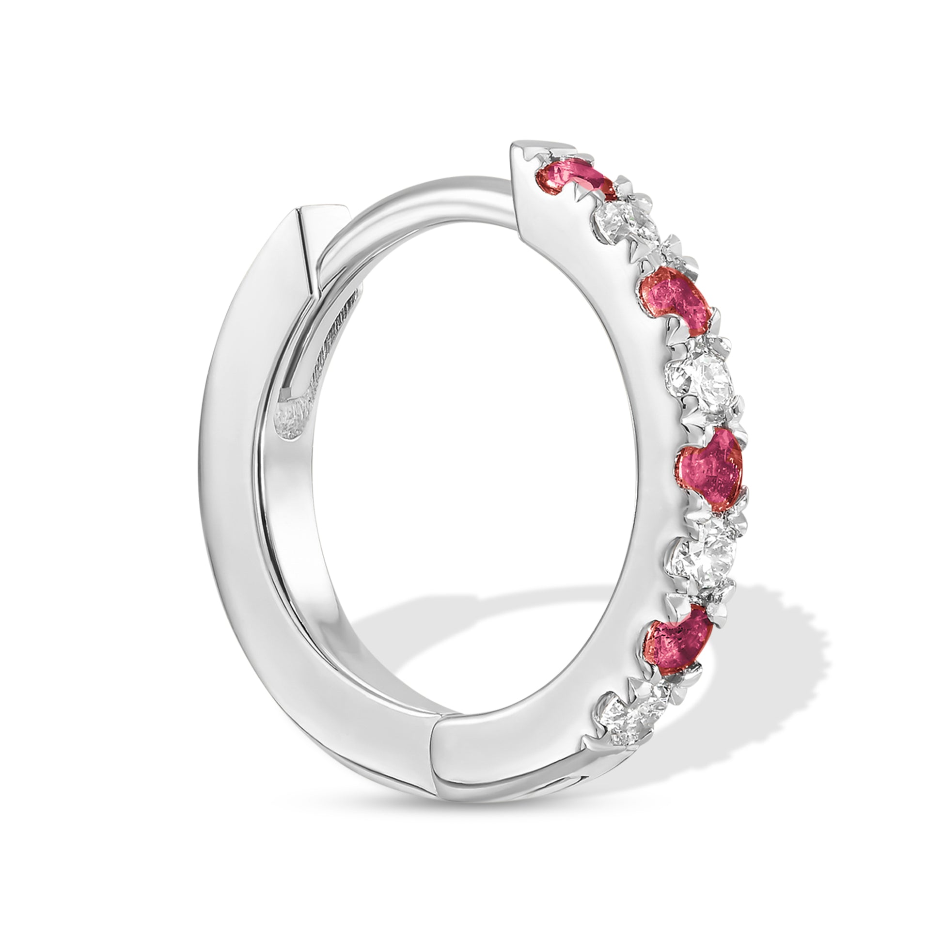 Ruby & Diamond Huggie Earrings