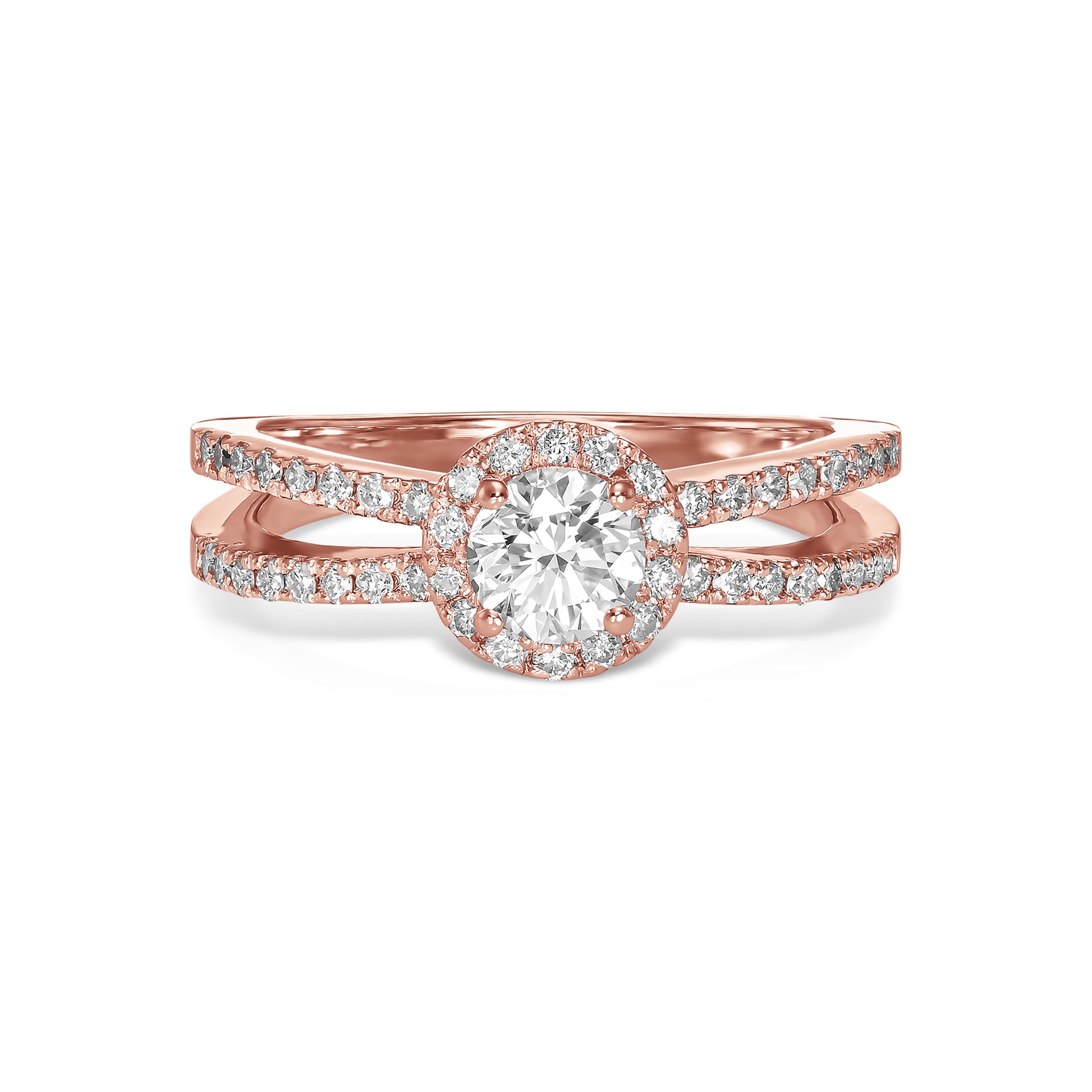 Diamond Pave Crossover Engagement Ring