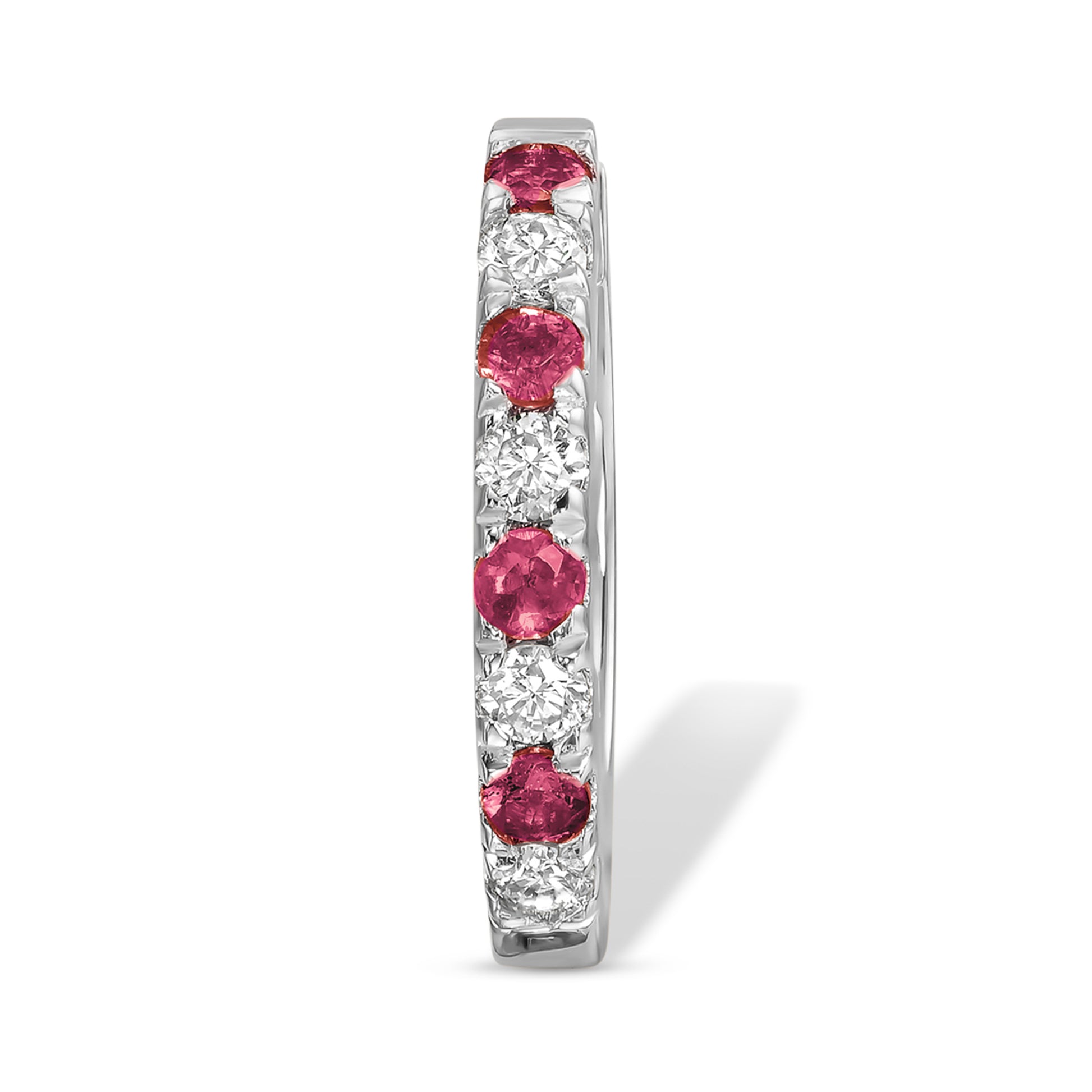 Ruby & Diamond Huggie Earrings