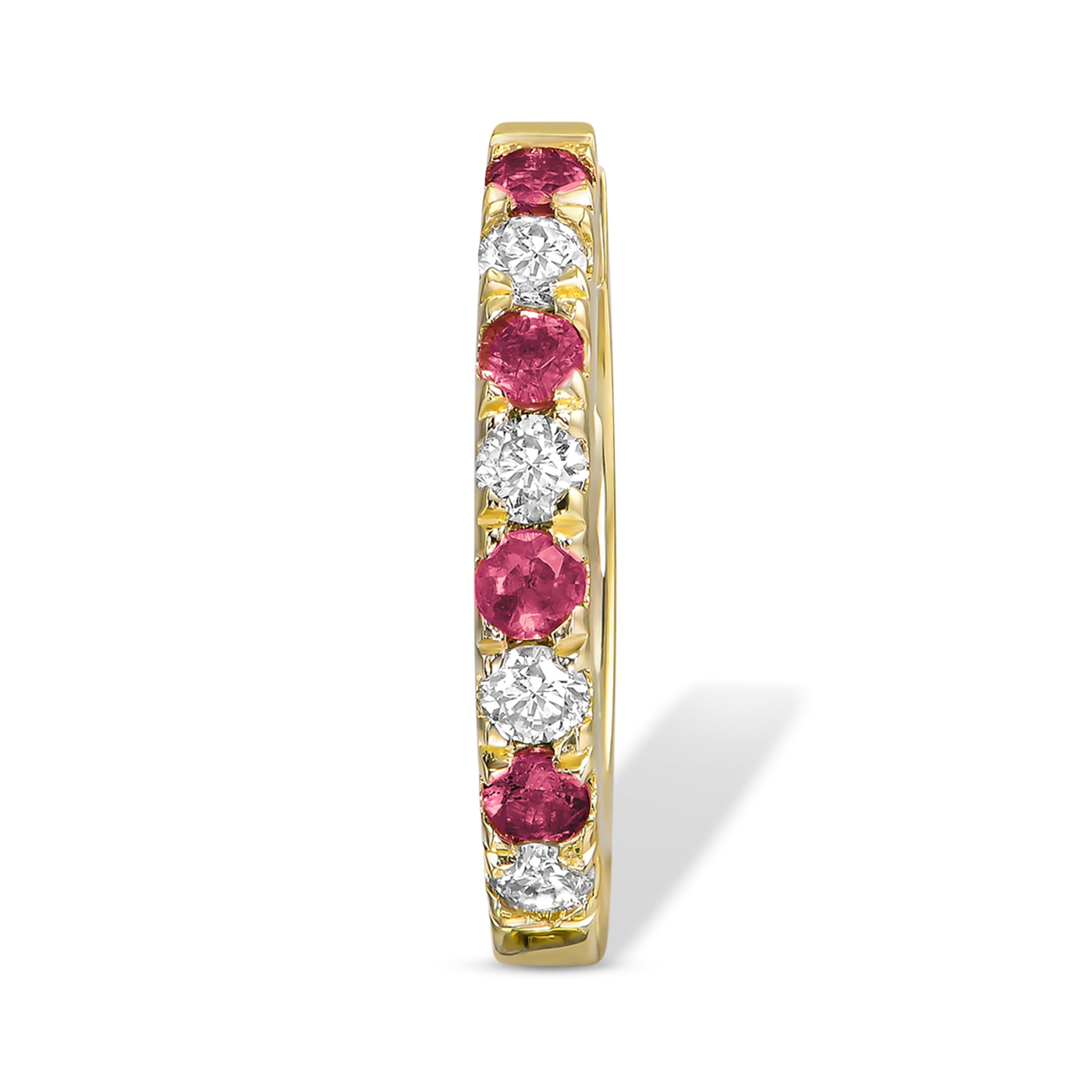 Ruby & Diamond Huggie Earrings
