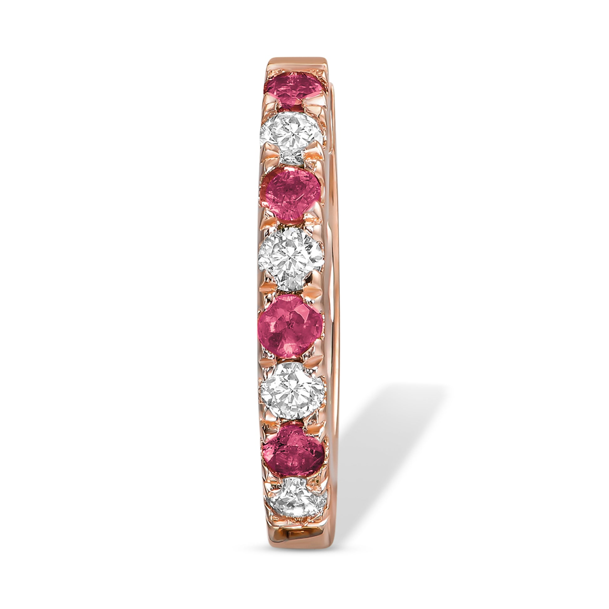 Ruby & Diamond Huggie Earrings
