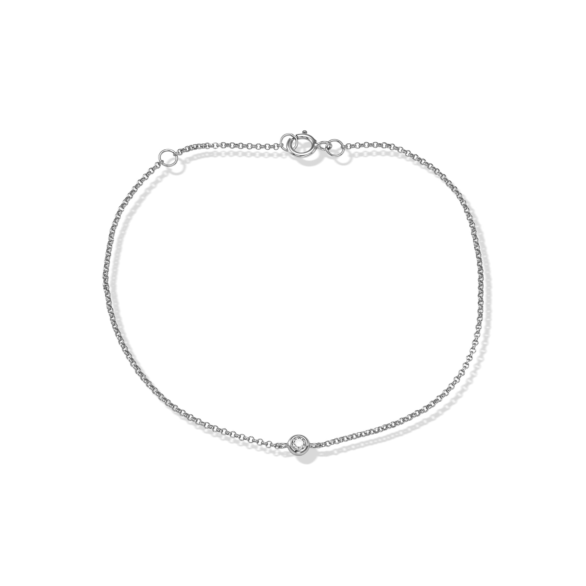 Tube Set Diamond Solitaire Bracelet (0.04ct)