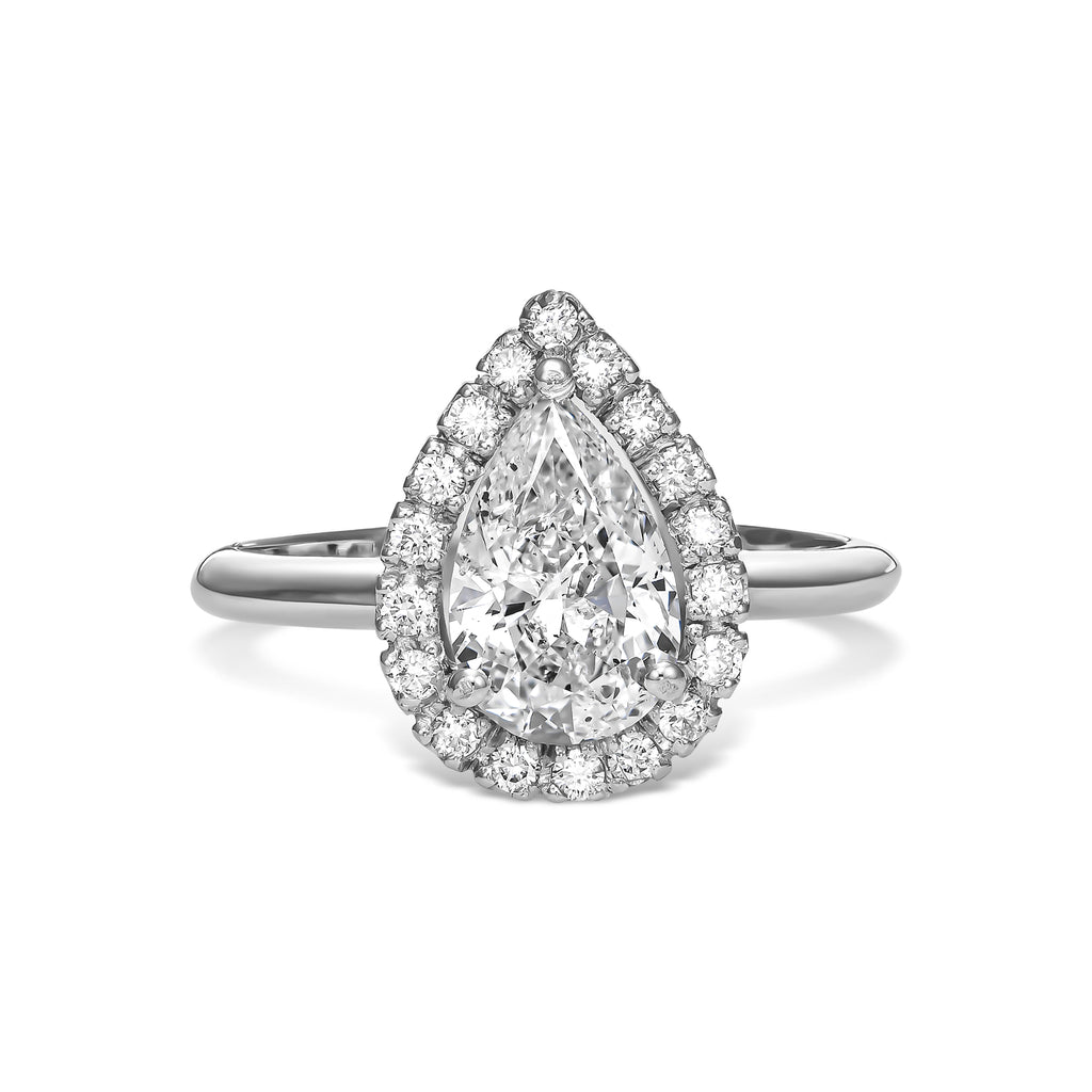 Pear Shaped Diamond Halo Ring