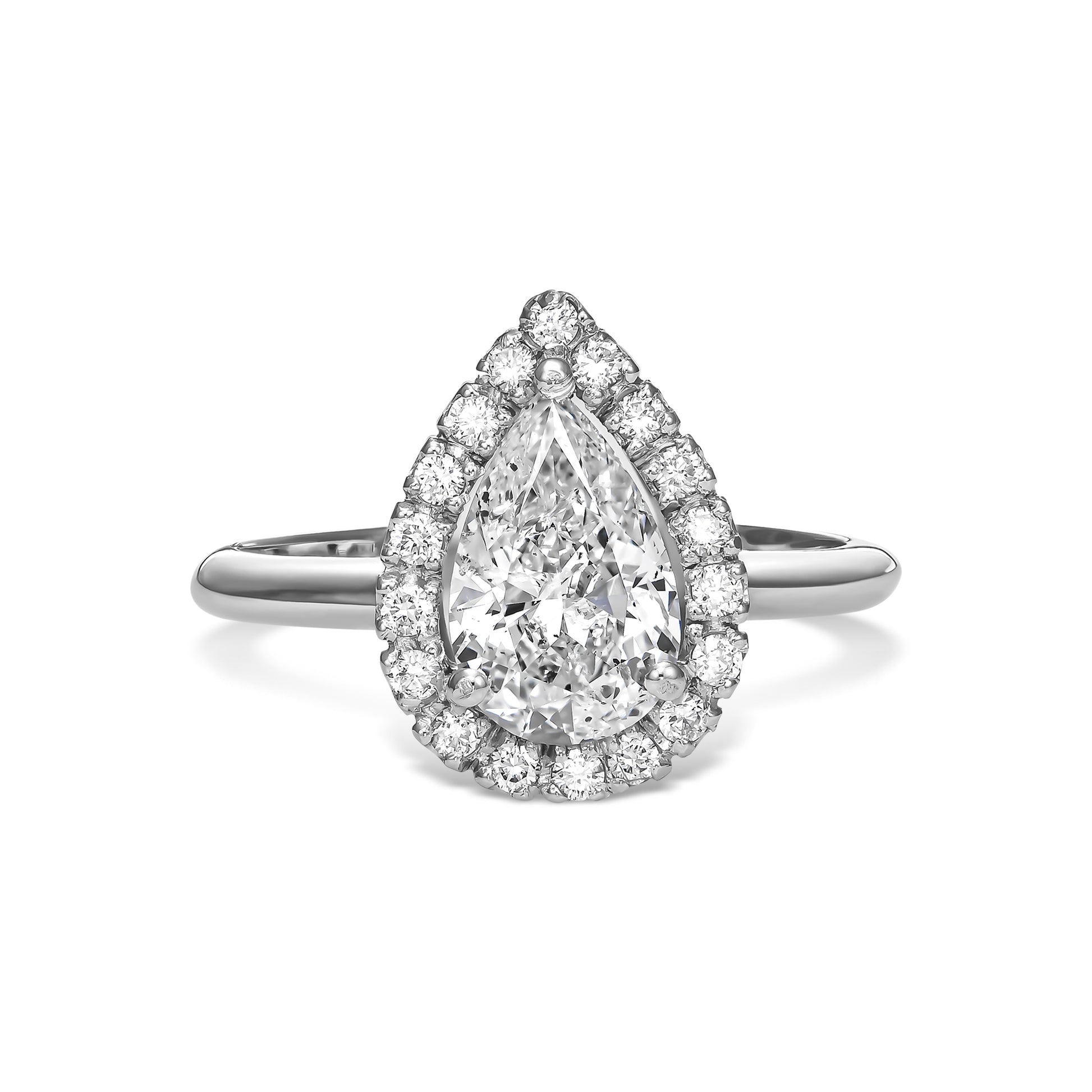 Pear Shaped Diamond Halo Ring