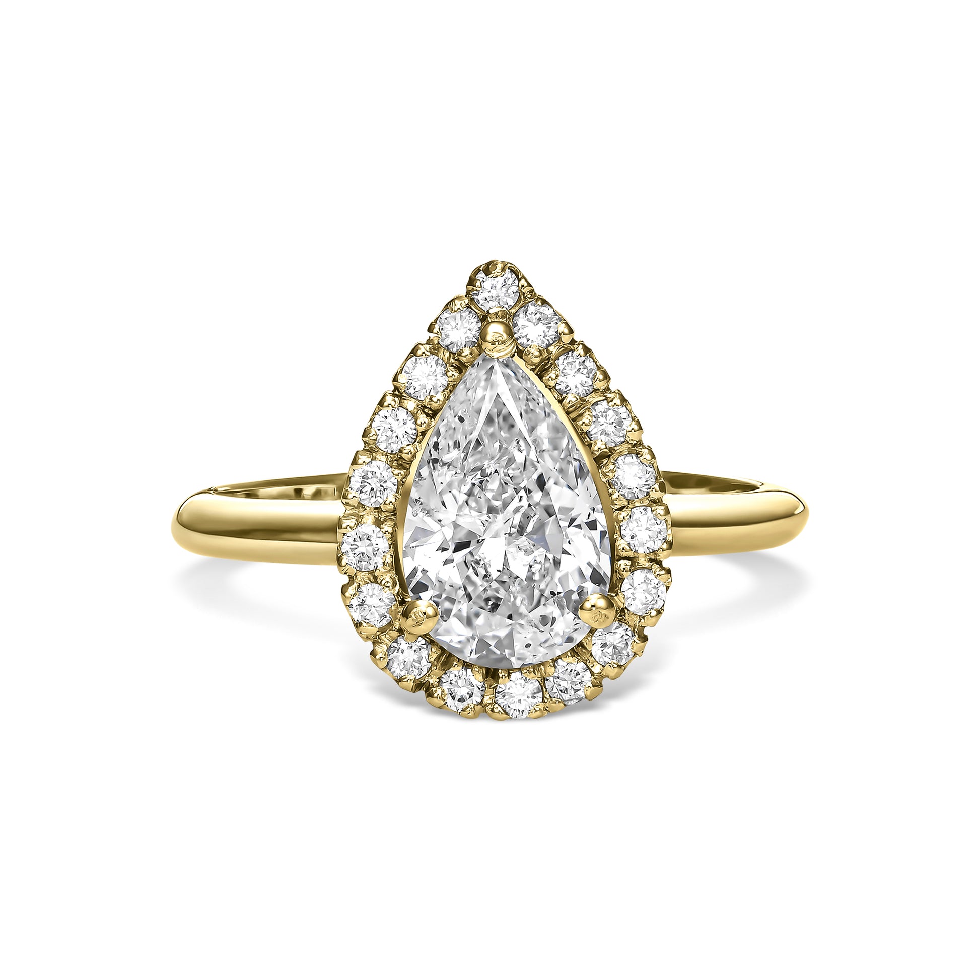 Pear Shaped Diamond Halo Ring