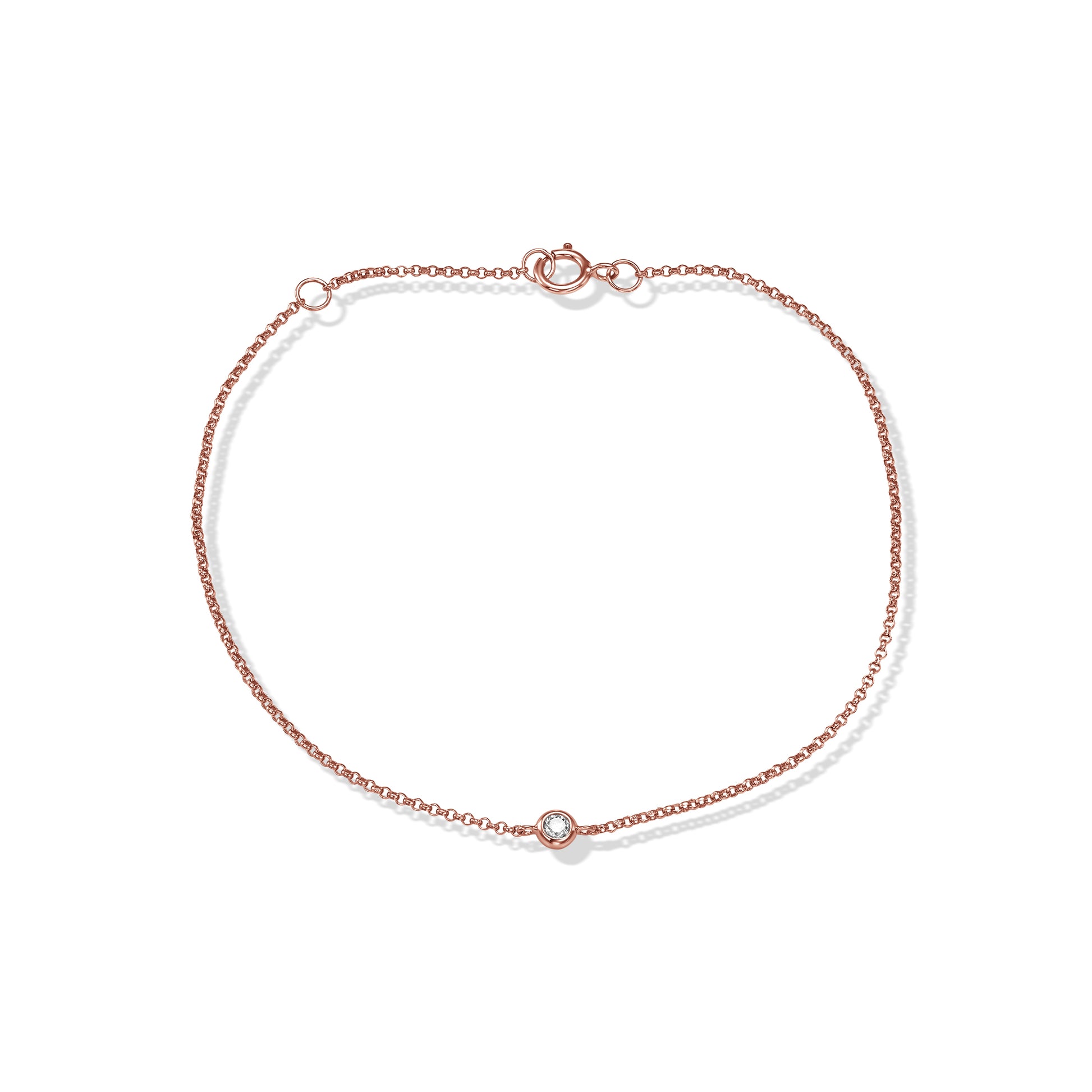 Tube Set Diamond Solitaire Bracelet (0.04ct)