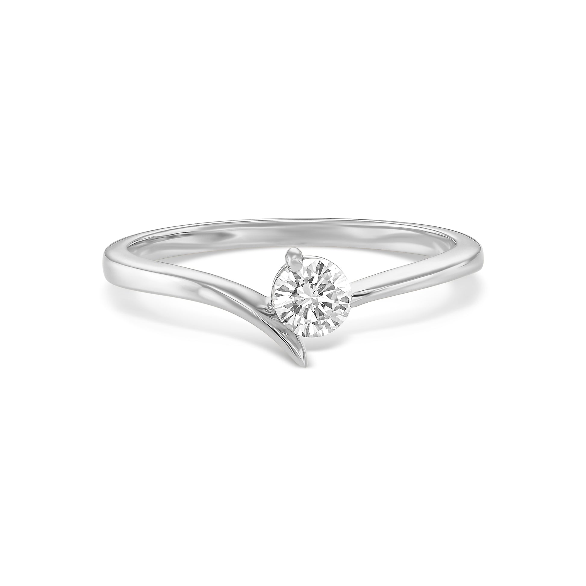 Twisted Shank Solitaire Diamond Ring