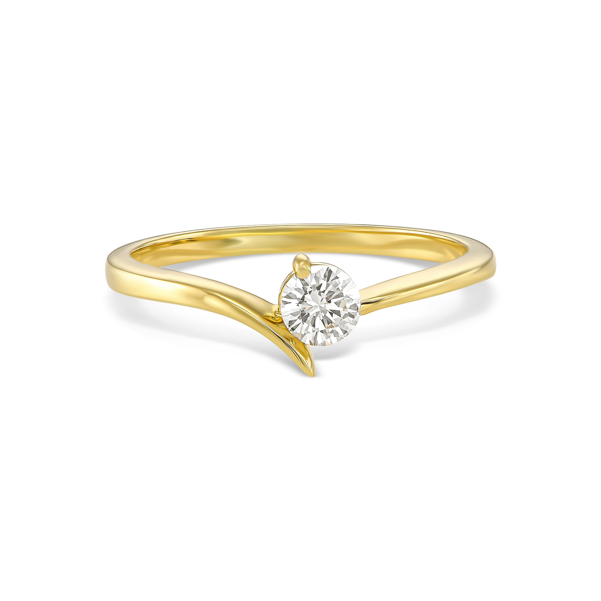 Twisted Shank Solitaire Diamond Ring