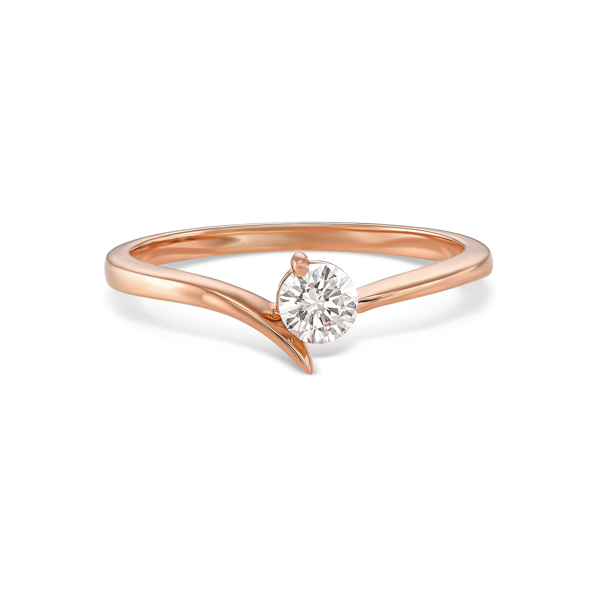 Twisted Shank Solitaire Diamond Ring