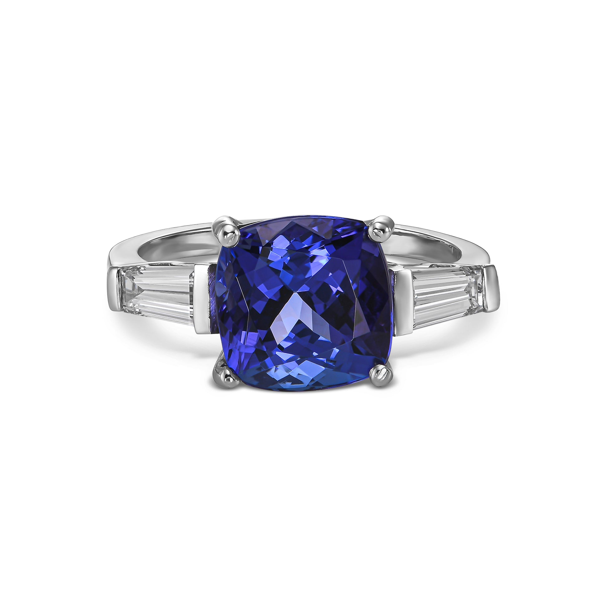 Cushion Cut Tanzanite & Diamond Ring
